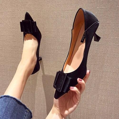 2021 spring and autumn new ladies fashion all-match pointed high heels net red small fresh stiletto shoes