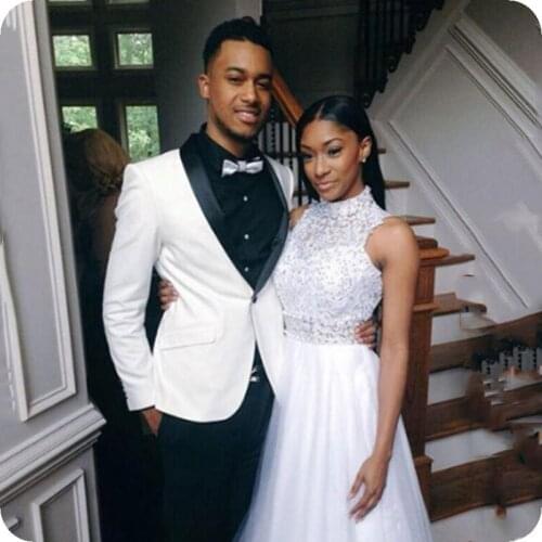 Slim Fit Groom Tuxedo Casual White Suits for Wedding Man Blazers Prom Party 2Piece Custom Costume Homme Slim Fit Terno Masculino