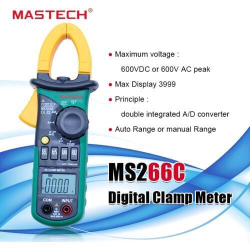Original MASTECH MS2008B Auto Manual Range Digital Clamp AC Volt Current Res Cap Temp Freq Meter Free shiping