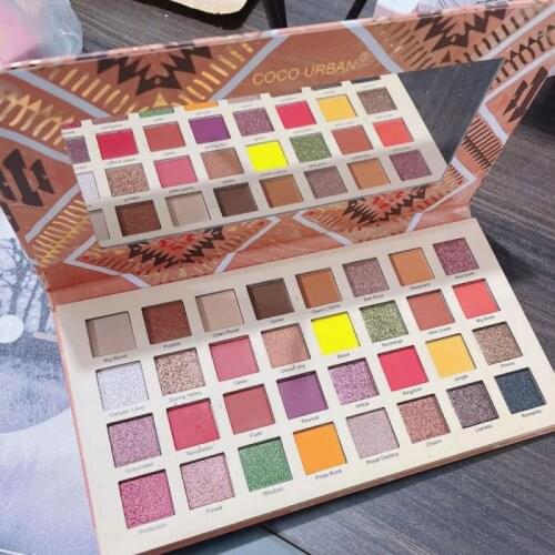 Coco Urban Waterproof 32 Color Eyeshadow Palette Makeup Cosmetics Matte Pearlescent Glitter Pigmented Eye Shadow Palette