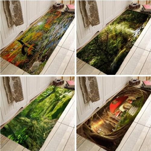 Landscape Tree Carpe Secenic Doormat psychedelic Kitchen Rugs for Bedroom Living Room Bathroom Anti-Slip Floor Mats