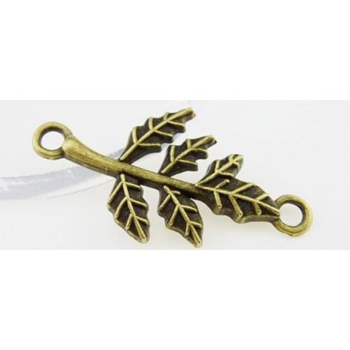 10pcs Antique Bronze Plant Leaf Connector Charms Pendants Accessories For DIY Necklace Bracelet Alloy Jewelry Making