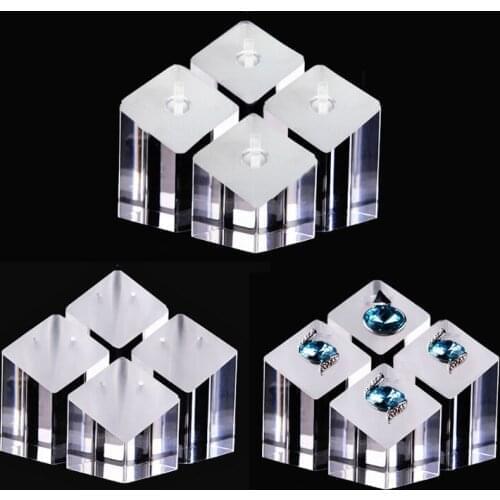 40GB 4Pcs/Set Clear Acrylic Jewelry Holder Ornaments Show Rack Rings Earrings Pendant Display Stand Photography Props