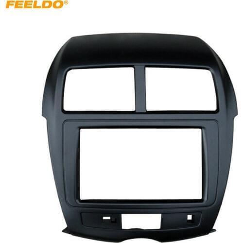 FEELDO Car 2DIN Radio Panel Fascia Refitting Frame for MITSUBISHI ASX CITROEN C4 Aircross PEUGEOT 4008 Plate Dash Mount Trim