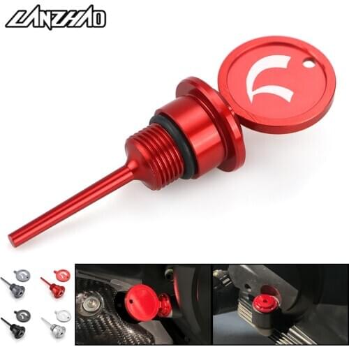 Motorcycle Oil Drain Dipstick Screw Plug Fuel Depth Tester CNC Aluminum Accessories for Piaggio Vespa GTS 200 250 300 2013-2017