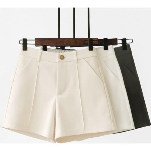 Women 2021 Summer New Fashion Shorts Female Pockets High Waist Solid Color Short Femme Loose Wide Leg Casual Shorts Feminino R53