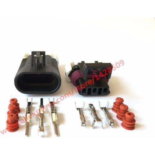 20 Sets 3 Pin Metri-Pack 150 Auto Wire Connector Male Female Delphi 1212961 / 12129615 12110293 Front Lamp Plug For CHEVROLET