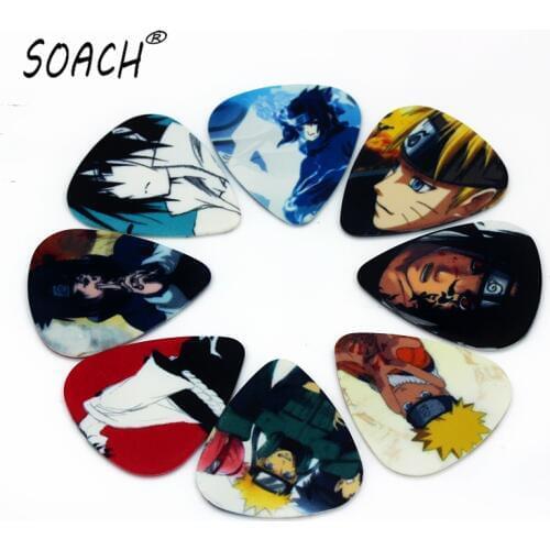 SOACH 10pcs 0.71mm two side earrings pick DIY design guitar accessries guitar picks Japanese animation pattern random