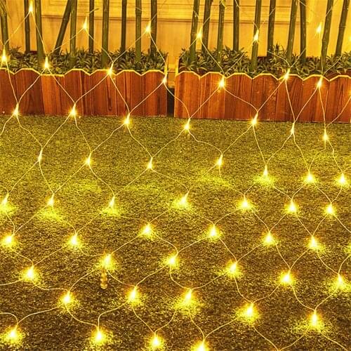 3x2M 6x4M 10x1M LED Net Mesh Fairy String Light Outdoor Christmas Mesh Fairy Light Wedding Window Curtain Garland Light