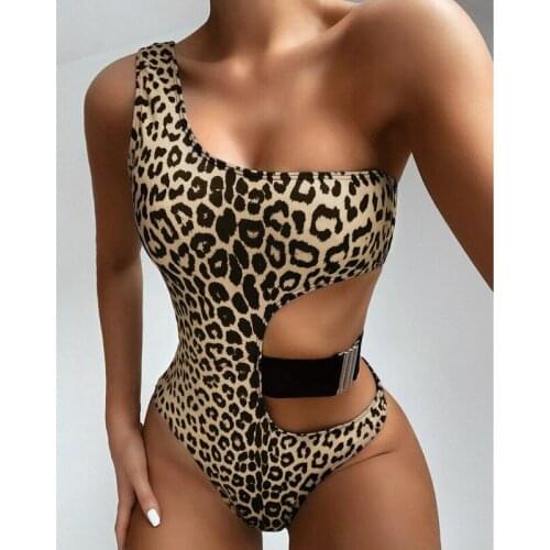 Urifens 2021 Sexy A Shoulder Batsuit For Women Batsuit With Belt Batsuit Push Up Summer Beach Batsuit Biquinis LYC11U