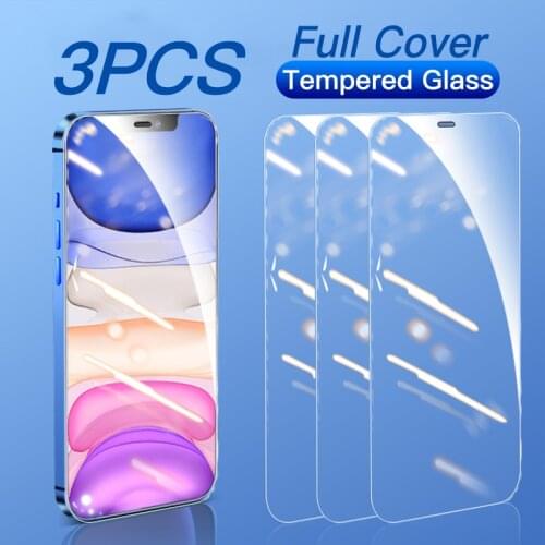 3Pcs Tempered Glass For iPhone 11 12 Pro Max XS X XR Screen Protector Protective Glass For iPhone 7 8 Plus 6 6S SE 2 2020 Glass
