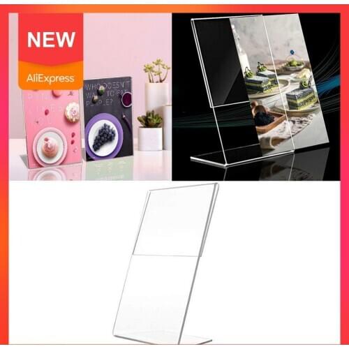 1PC Acrylic Clear Card Holder Stand a6 Sign Label Frame Desk Paper Card Business 1.3mm Holder Shelf Display Holders Card St Y9O2