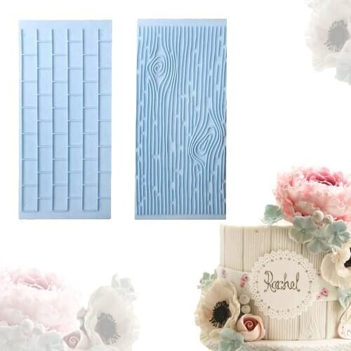 2PCS/Set Tree Bark Brick Wall Bakeware Tools Silicone Food Grade Texture Kitchen Accessories Cake Decorating Fondant Mold