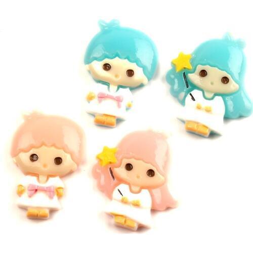20Pcs Mixed Resin Girl And Boy Decoration Crafts Flatback Cabochon Kawaii DIY Embellishments For Scrapbooking Accessories