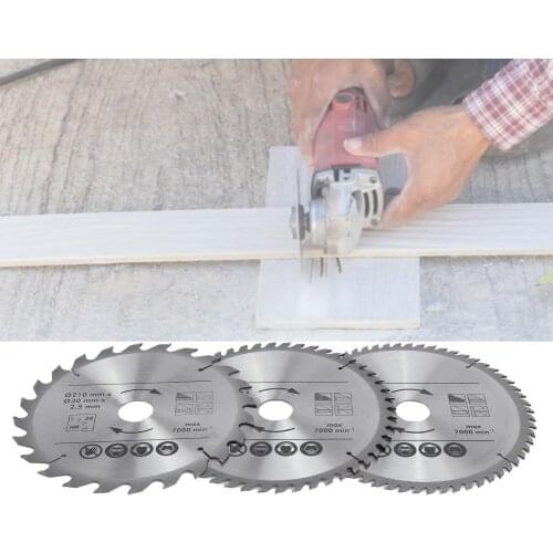 3Pcs 210mm Ultra-Thin Cutting Saw Blades Sharp Teeth Smooth Cutting 24/48/60 Teeth Circular Saw Blades with Silencer Slots