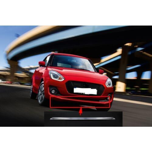 ABS Chrome 1pcs Front Grille Bottom Strip Molding Trim For Suzuki Swift Hatchback 2018-2019 Auto Accessories