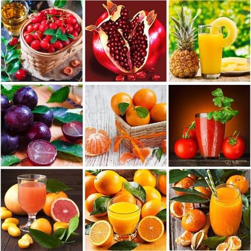 Diamond Painting 5D DIY Fruit Orange Rhinestone Mosaic Cross Stitch Strawberry Exquisite Home Decoration Can Be Customized