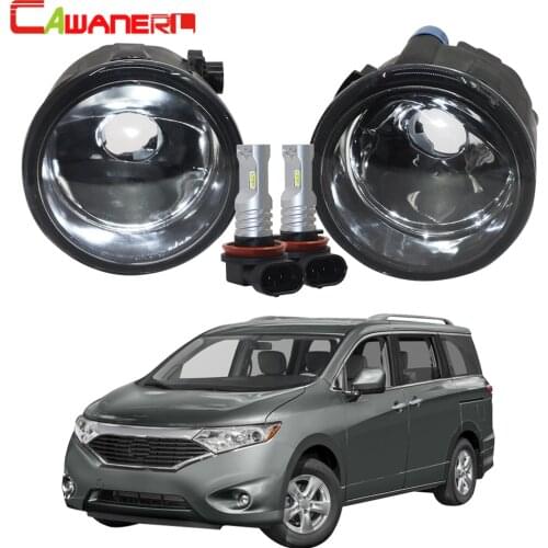 Cawanerl For Nissan Quest 2011 2012 2013 2014 Car Fog Light Assembly Lampshade + H11 LED / Halogen Bulb DRL 12V Accessories