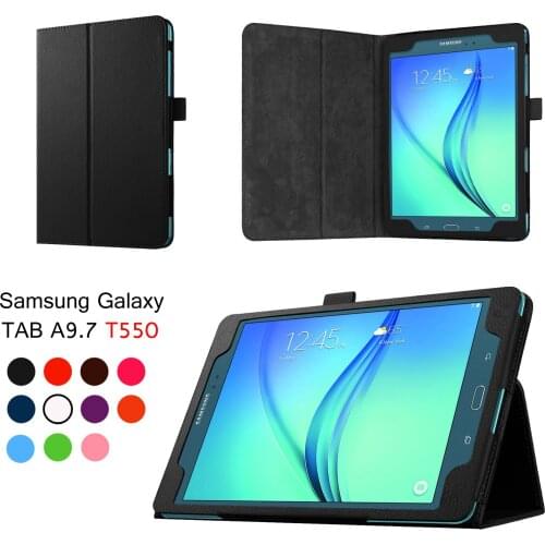 PU Leather Case for Samsung Galaxy Tab A 9.7 SM-T550 SM-T555 SM-P550 SM-P555 Stand Cover+screen protector+stylus