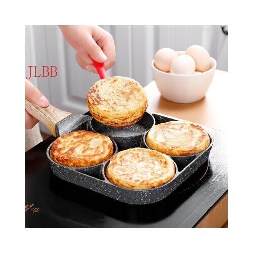 Four-hole Frying Pot Pan Thickened Omelet Pan Non-stick Egg Pancake Steak Pan Cooking Egg Ham Pans Breakfast Maker Cookware