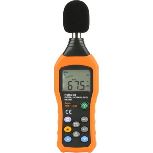 PEAKMETER Sound Level Meter PM6708 LCD Digital Audio Decibel Sound Noise Level Meter Tester 30-130dB Decibel Tester