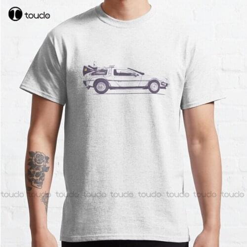 Delorean Delorean Car Back To The Future Bttf Movie Vintage Old Classic T-Shirt Cotton Tee Shirt Unisex custom shirts for men