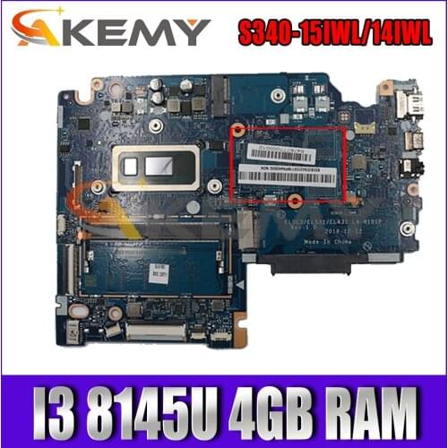 For Lenovo S340-15IWL S340-14IWL laptop motherboard EL5C3/EL531 / EL431 LA-H101P with CPU I3 8145U 4GB RAM 100% test work