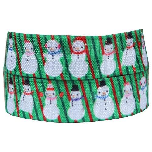 FLRA FOE 5/8 fold over elastic 100yards roll Christmas snowman fold over elastic ribbon