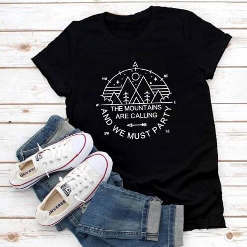 The Mountains Are Calling And We Must Party T-shirt Funny Cabin Bachelorette Party Gift Tshirt Women Graphic Hiking Tees Tops