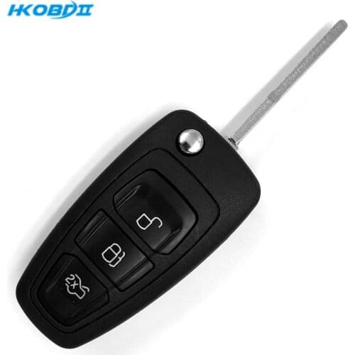 HKOBDII for-Ford Focus 433MHZ For 2012-2015 New Folding Flip Remote Key 2/3 Button With 80Bit 4D63 Chip with LG