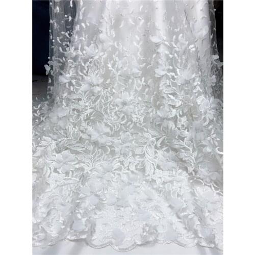 Good looking 3d flower bridal lace fabric super quality YG-463 embroidered lace fabric for party or wedding dress