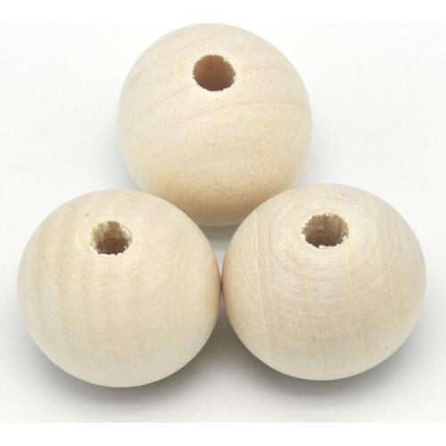 25mm Round Natural Wooden Beads - unfinished 50 pieces handmake wood beads