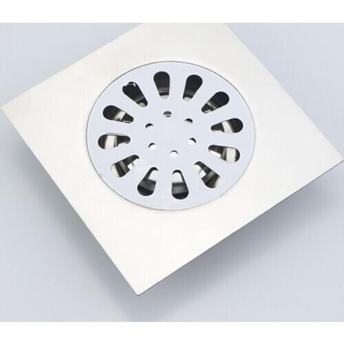 15cm Square Floor Drain Stainless Steel Bathroom Shower Waste Drain Bath Ktichen Anti-odor Floor Drain Hair Strainer