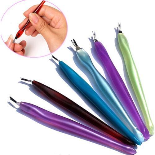 10Pcs Nail Cuticle Pusher Stainless Steel Head V-shaped blade Cuticle Trimmer Pusher Remover Manicure Pedicure Care Nail Tools