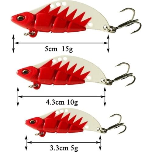 Metal VIB Bait Spinner Spoon Fishing Lures 5g/10g/15g Hard Bait Fishing Tackle Pesca Copper Vibration