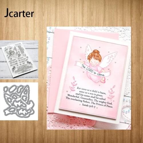 Girl Wings Slogan Metal Cutting Dies and Stamps Letters Scrapbooking Stencil Album Paper Make Template Decoration Model Craft