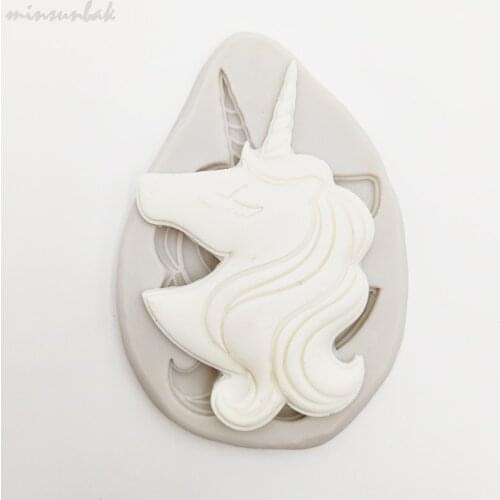 Minsunbak Unicorn Silicone Mold DIY Fondant Mold Sugarcraft Chocolate Baking Tools