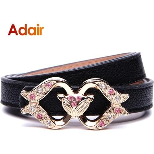 Fashion Women Belts Diamond Pink High Quality Belts for Women Jeans Dress Slim Skinny Designer Strap LB2173