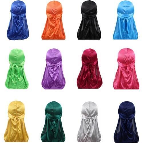 Long Tail Men Durag Breathable Bandanas Doo Rag Chemo Caps Unisex Turban