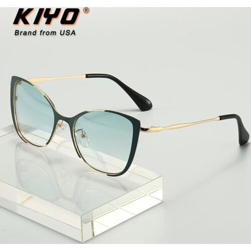 KIYO Brand 2021 New Women Cat Eye Sunglasses Metal Fashion Sun Glasses High Quality UV400 Driving Eyewear 9713