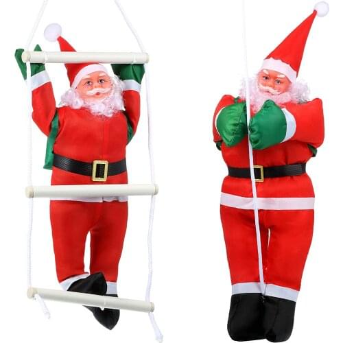 2022 New Santa Claus Ladder Hanging Doll Christmas Tree Ornaments Christmas Home Decoration New Year Childrens Gifts led light