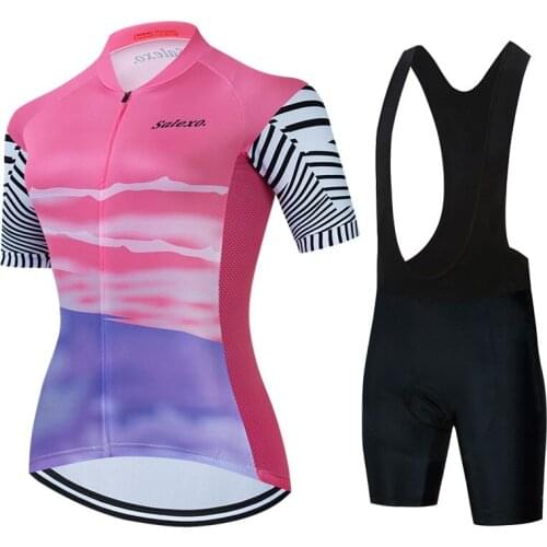 New Summer Cycling Jersey Sets Short Sleeve Cycling Wear Breathable and Quick-drying Cycling Women MTB Bicycle Bicycle Clothing