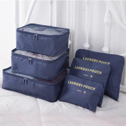New 6 Pcs Travel Storage Bags Large Capacity Clothes Underwear Socks Bra Organizer Luggage Suitcase Packing Cube Storage Bags