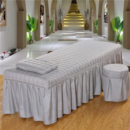 190*80cm Solid Beauty Salon Massage Table Bed Sheet Skin-Friendly Bed Sheet SPA Treatment Bed Full Cover with Skirt