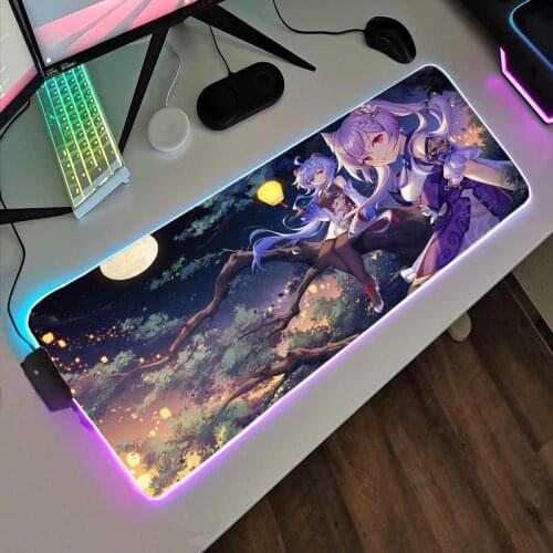 RGB Anime Mouse Pad Girl Rubber Notebook Desk Mat Gaming Accessories Large Mousepad Xxl ED Light with USB Interface Mini Pc40x90
