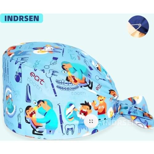 Unisex Working Hats Medical Uniform Accessories Nursing Hat Pure Cotton One Size Tie backs Scrub Cap Surgicals Caps