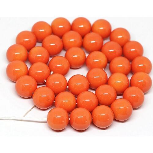 Charms orange baking paint glass round loose beads 4-14mm high quality fashion spacers accessories jewelry making 15inch B1628