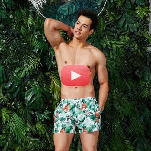 Summer Hot Short Men Board Shorts Pineapple Pattern Sea Beach Style Mens Shorts Men Quick Dry Shorts Trunks