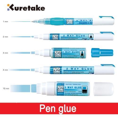 Zig Kuretake Memory System 2 Way Glue Pens Environmental Adhesives DIY Hand Work Glue Pen Office School Supply