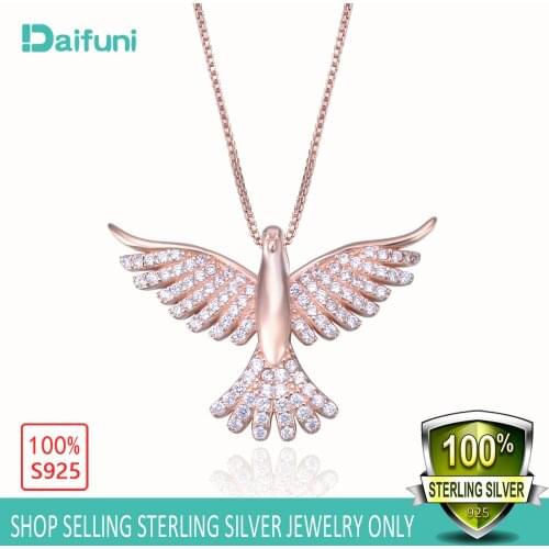 New 2020 Woman Fine S925 Sterling Silver Necklace With Lobster Clasps Eagle Pendant Chains For Woman Russia Fashion Jewelry